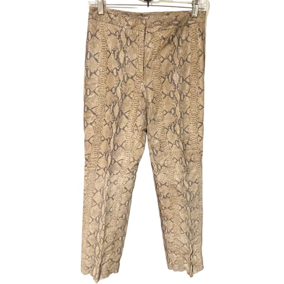 INC International Concepts Size 4 Petite 100% Leather Snake Skin Print Animal - Picture 1 of 5